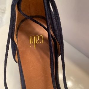 Cabi wedge sandals that tie around the ankles